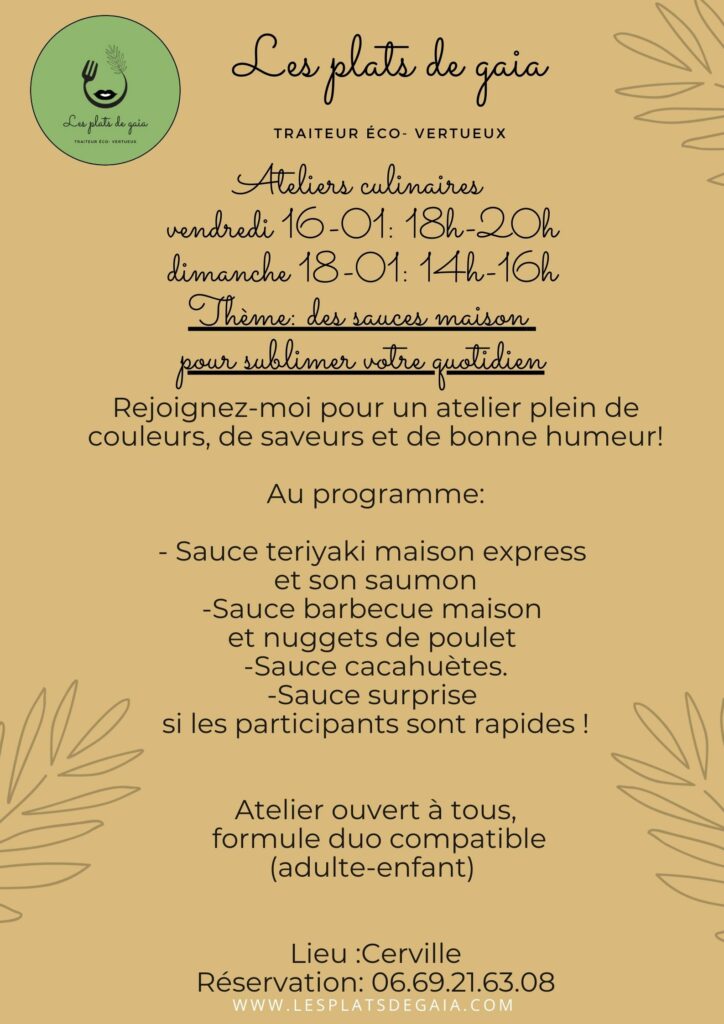 gaia nancy traiteur atelier culinaire sauces janvier