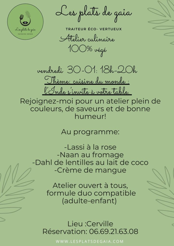 gaia nancy traiteur atelier culinaire inde janvier