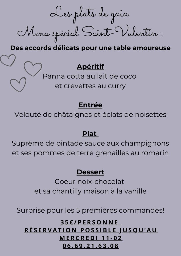 Gaia Traiteur Nancy Saint Valentin 2026