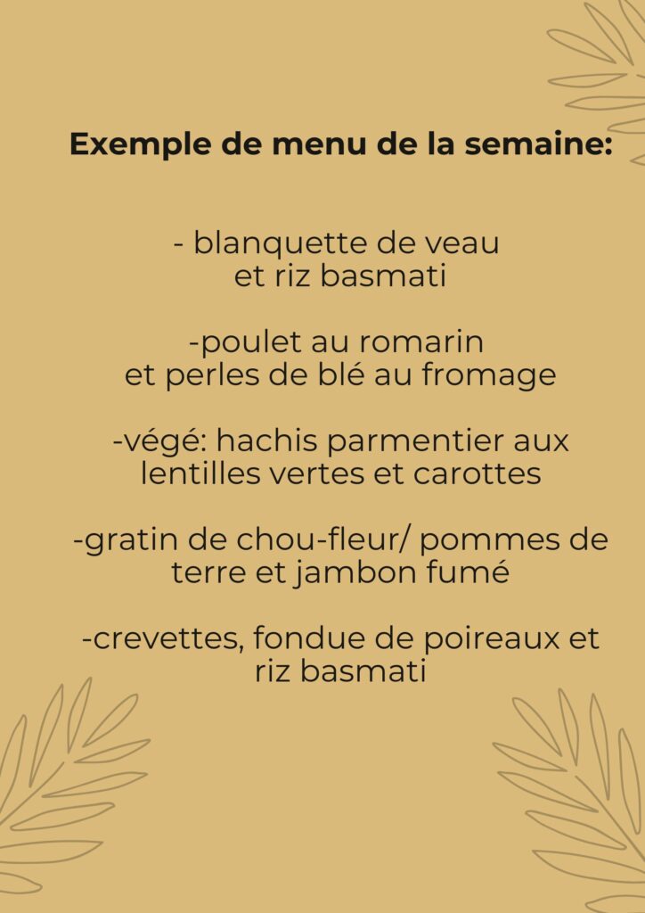 gaia traiteur Nancy exemple de menu