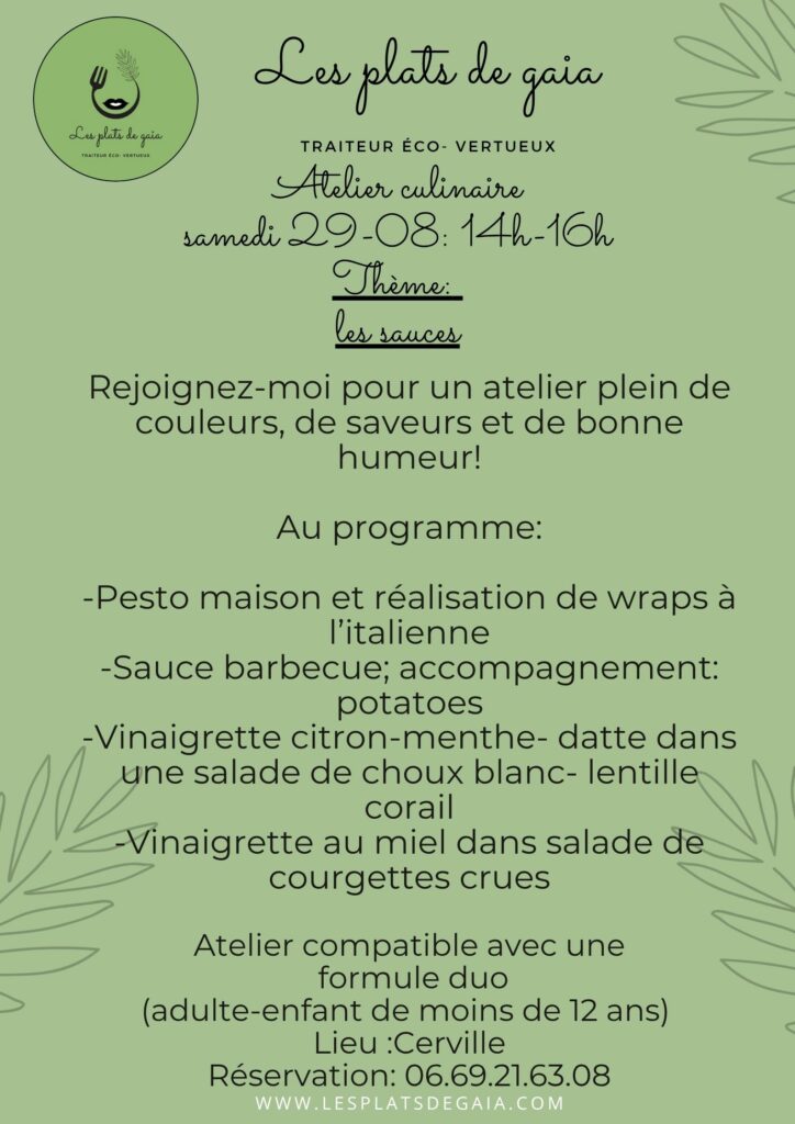 Gaia traiteur Nancy atelier culinaire